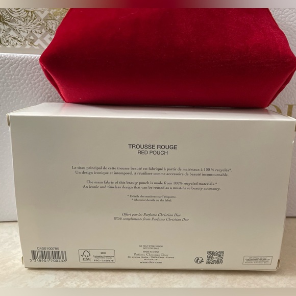 Dior Red Velvet Makeup Pouch NEW in Box - Picture 8 of 8